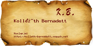 Kolláth Bernadett névjegykártya